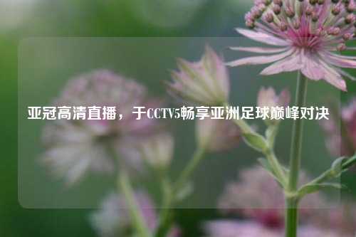 亚冠高清直播，于CCTV5畅享亚洲足球巅峰对决
