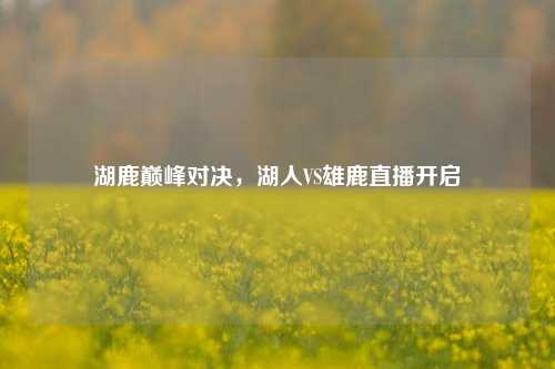 湖鹿巅峰对决，湖人VS雄鹿直播开启