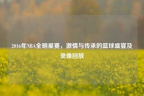 2016年NBA全明星赛，激情与传承的篮球盛宴及录像回放