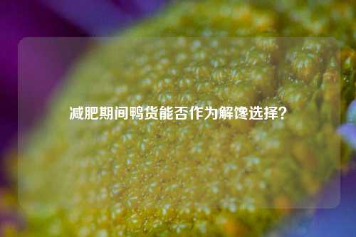 减肥期间鸭货能否作为解馋选择？