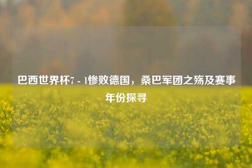 巴西世界杯7 - 1惨败德国，桑巴军团之殇及赛事年份探寻