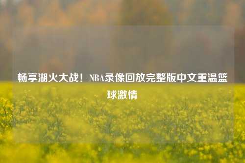 畅享湖火大战！NBA录像回放完整版中文重温篮球激情