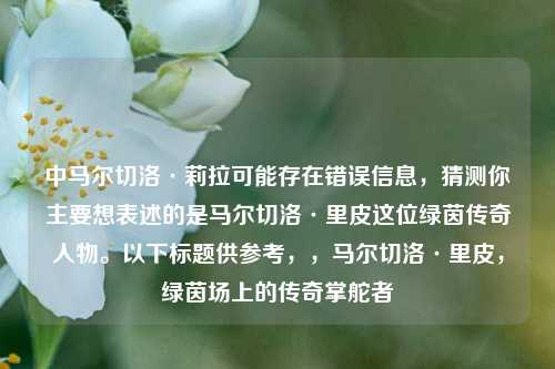 中马尔切洛·莉拉可能存在错误信息，猜测你主要想表述的是马尔切洛·里皮这位绿茵传奇人物。以下标题供参考，，马尔切洛·里皮，绿茵场上的传奇掌舵者