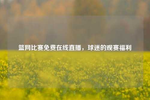 篮网比赛免费在线直播，球迷的观赛福利