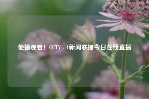 便捷观看！CCTV - 1新闻联播今日在线直播