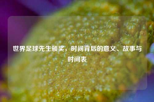 世界足球先生颁奖，时间背后的意义、故事与时间表