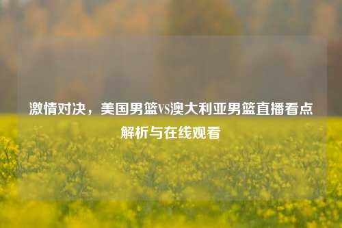 激情对决，美国男篮VS澳大利亚男篮直播看点解析与在线观看