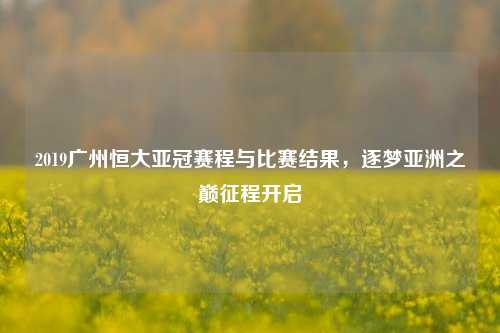 2019广州恒大亚冠赛程与比赛结果，逐梦亚洲之巅征程开启