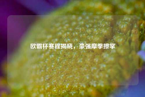 欧霸杯赛程揭晓，豪强摩拳擦掌