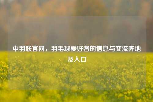 中羽联官网，羽毛球爱好者的信息与交流阵地及入口