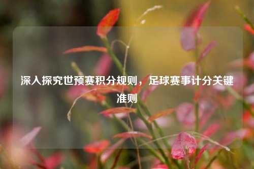 深入探究世预赛积分规则，足球赛事计分关键准则