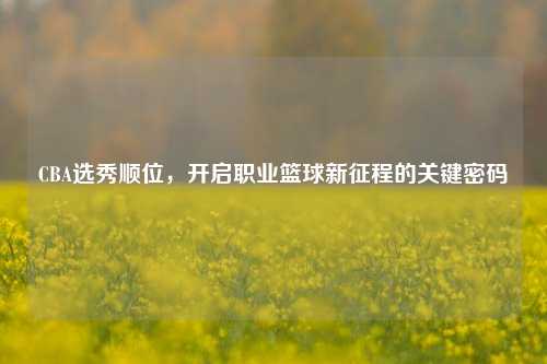 CBA选秀顺位，开启职业篮球新征程的关键密码