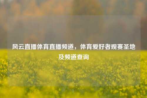 风云直播体育直播频道，体育爱好者观赛圣地及频道查询