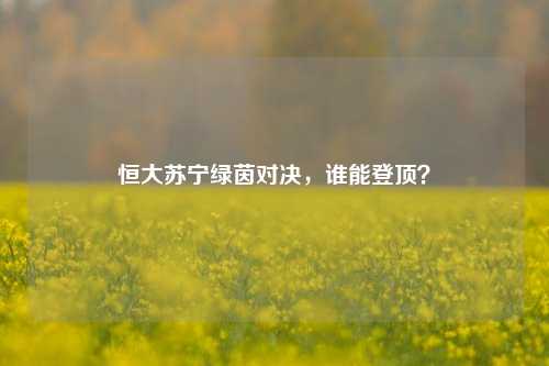恒大苏宁绿茵对决，谁能登顶？