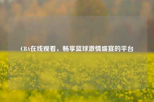 CBA在线观看，畅享篮球激情盛宴的平台