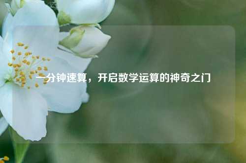 一分钟速算，开启数学运算的神奇之门