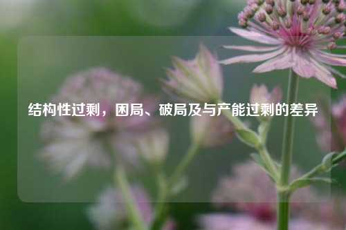 结构性过剩，困局、破局及与产能过剩的差异
