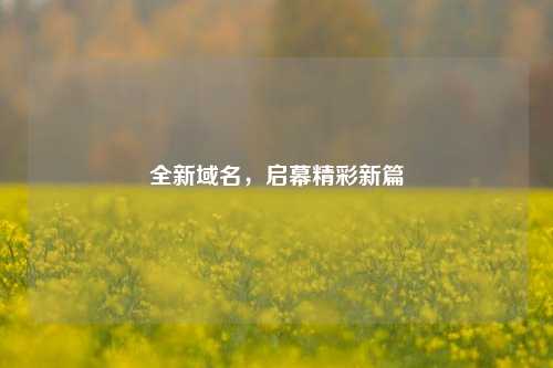全新域名，启幕精彩新篇