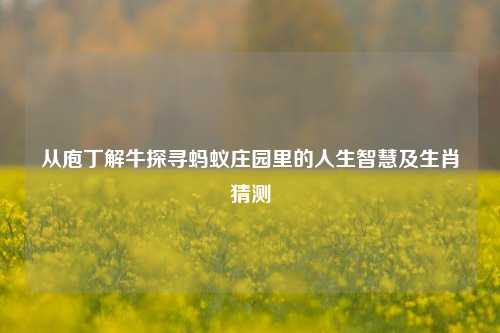 从庖丁解牛探寻蚂蚁庄园里的人生智慧及生肖猜测