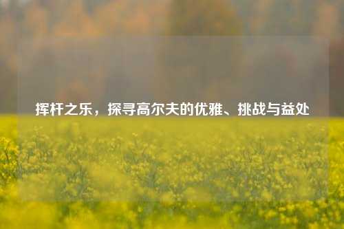 挥杆之乐，探寻高尔夫的优雅、挑战与益处