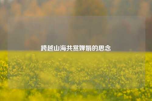 跨越山海共赏婵娟的思念
